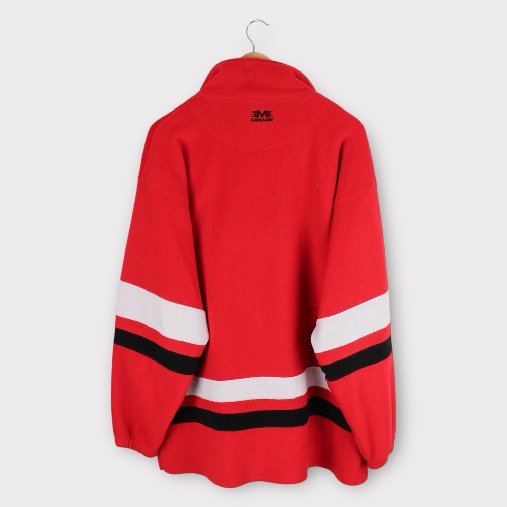 Vintage Nebraska Huskers Mirage Fleece 1/4 Zip Red Pullover Large Oversized - Picture 3 of 5